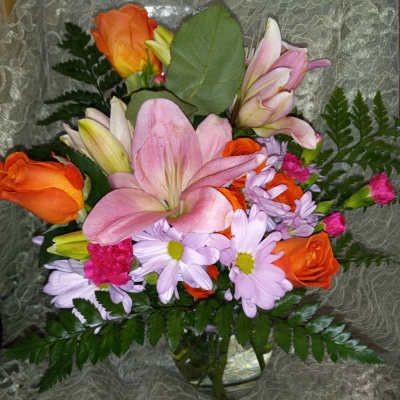 lily and roses