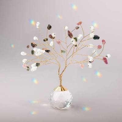 Tree of Life - Tourmaline / Gold Suncatcher