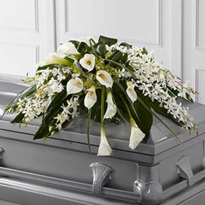 The FTD Angel Wings Casket Spray