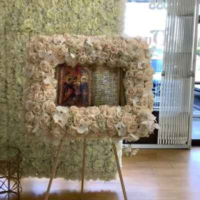 Elegant Memorial Photo Frame Floral Tribute
