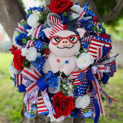 4th of July Rosie Door Wreath