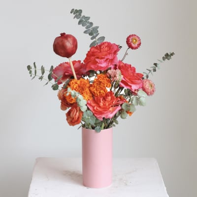 "Floral Flame" dried floral arrangement