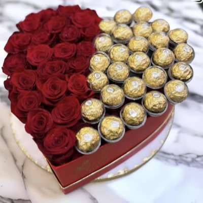 Rose/Chocolate Heart Box