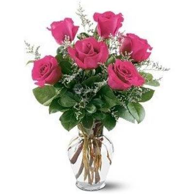 Half Dozen Pink Roses