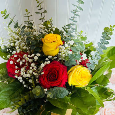 copa con flores