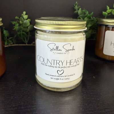 Country Hearts 8oz Candle