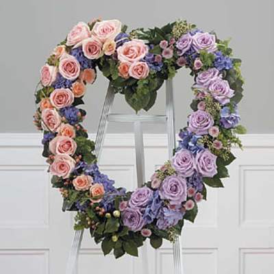 Triadic Heart in Lavender Orange and Green