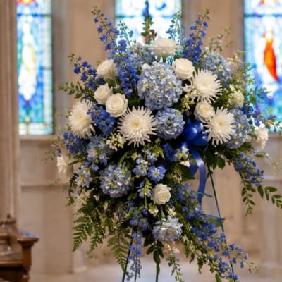 Blue Over You Sympathy Wreath