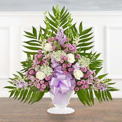 Tranquility Floor Basket Lavender & White