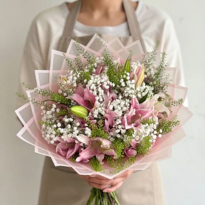 Pink Lilies Mix Bouquet