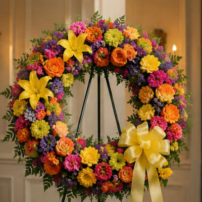 Color of Our Love Sympathy Wreath