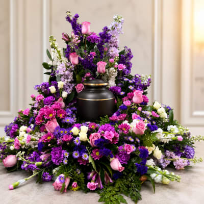 Perfectly Purple Cremation Wreath