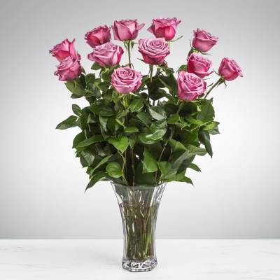 Dozen Long Stemmed Lavender Roses by BloomNation™