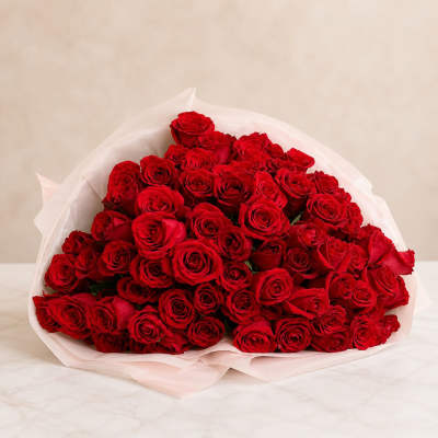 Blush & Crimson Grand (100 roses)