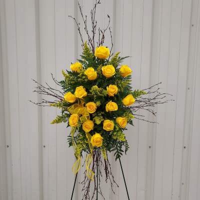 Birch Cross Easel in Yellow