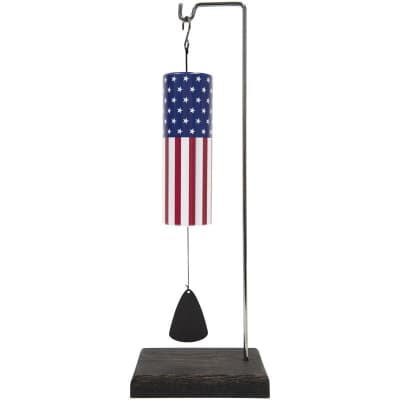12" Cylinder Chime w/ stand - American Flag