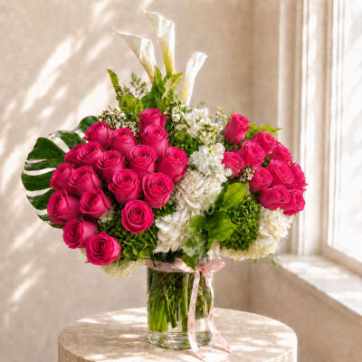 Amore Eterno Roses Bouquet - Hot Pink