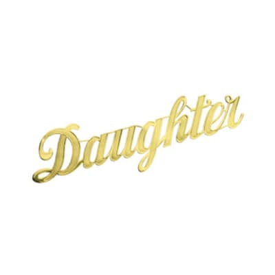 Gold script word "Daughter" on a white background