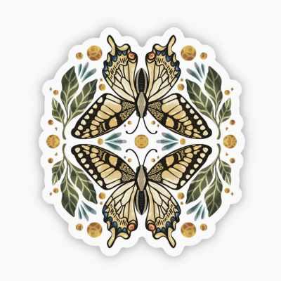 Butterfly and Botanicals Sticker