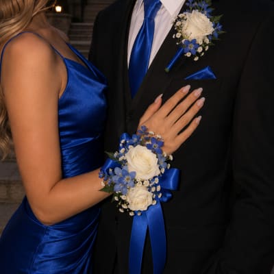 Royal Blue Corsage & Boutonniere Set
