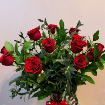 Dozen Long Stemmed Red Roses with Baby's Breath by BloomNation™