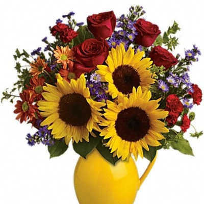 Teleflora's Sunny Day Pitcher of Joy