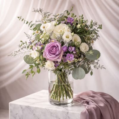 Spray of purple and white dreammy flower