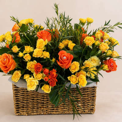 Sunset Garden Basket – by Romina’s Flowers