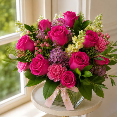 Thinking of You Bouquet - Hot Pink Roses
