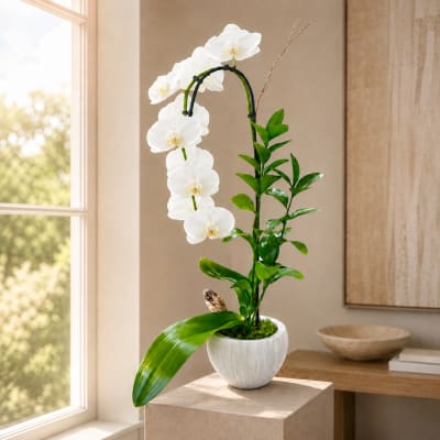 Orchid Single Ceramic - White