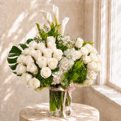 Amore Eterno Roses Bouquet - White