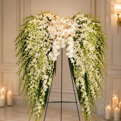 The Wings of Angels Standing Spray by Master Designer Bryan Miller Joned