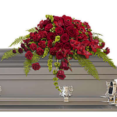 Red Rose Sanctuary Casket Spray