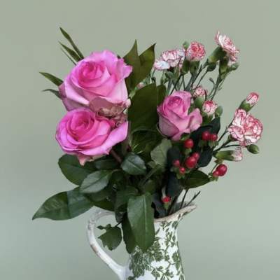 Elegant Vintage Bouquet w/ keepsake pitcher vase