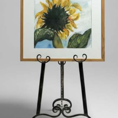 Framed Watercolor of a sunflower by local artist