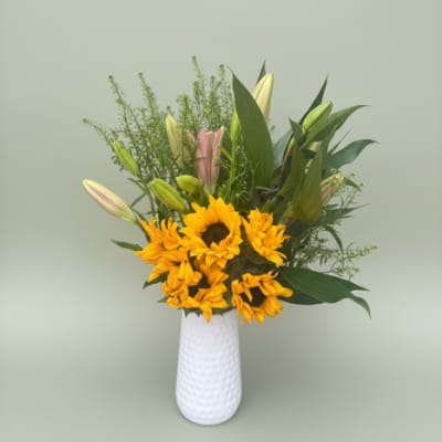Sunflowers and Lilies