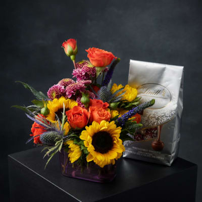 Sunflowers Mix with Lindor Chocolates