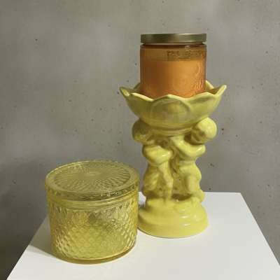 Sunflower Cherub candle set