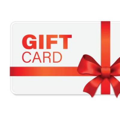 Gift card with a red ribbon and bow