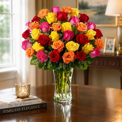 Two dozen Pedal Perfect Mixed Color Roses
