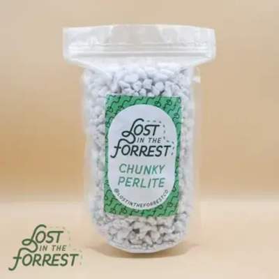 Bag of chunky perlite with a green label