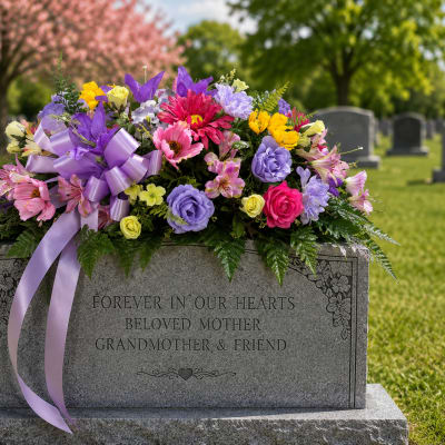 Roses and Rib Memorial Spray
