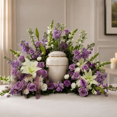 Love and Lavender Urn Arrangement
