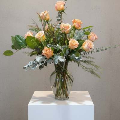 Shimmering LOVE Dozen Rose Arrangement