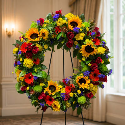Vincent’s Sunflowers Standing Wreath
