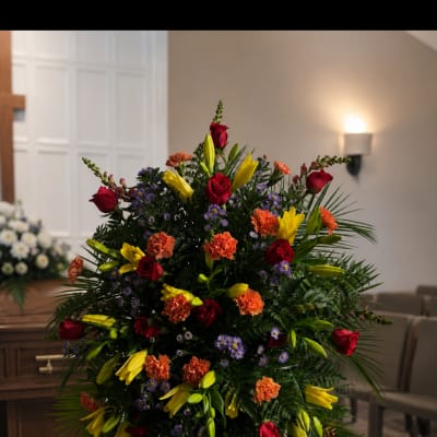 Red Orange and Yellow Easel