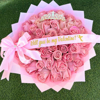 (will you be my Valentine?) Beautiful Pink Maxi Bouquet