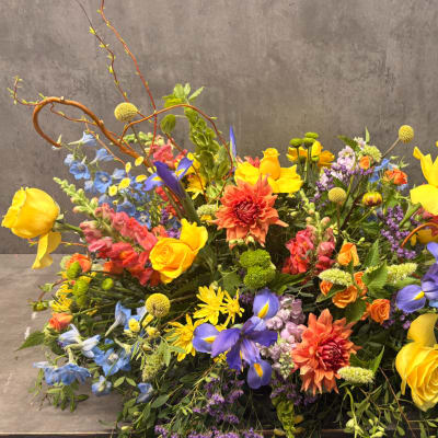 Colorful Casket Spray