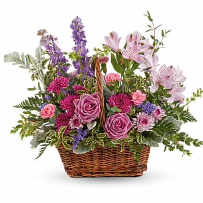 Lavender Meadow Basket Bouquet