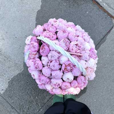 Luxury Pink Peony Basket